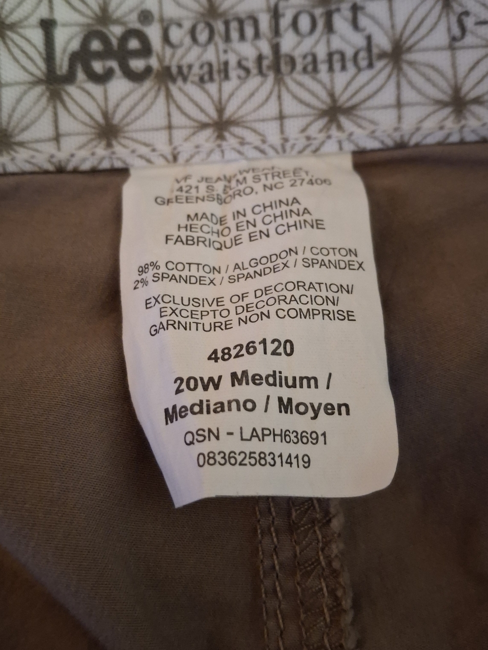Lee Women's Khaki Crop Pants - Picture 6 of 9